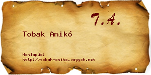 Tobak Anikó névjegykártya
